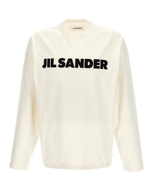 Jil Sander -Logo Print T Shirt Bianco/Nero-