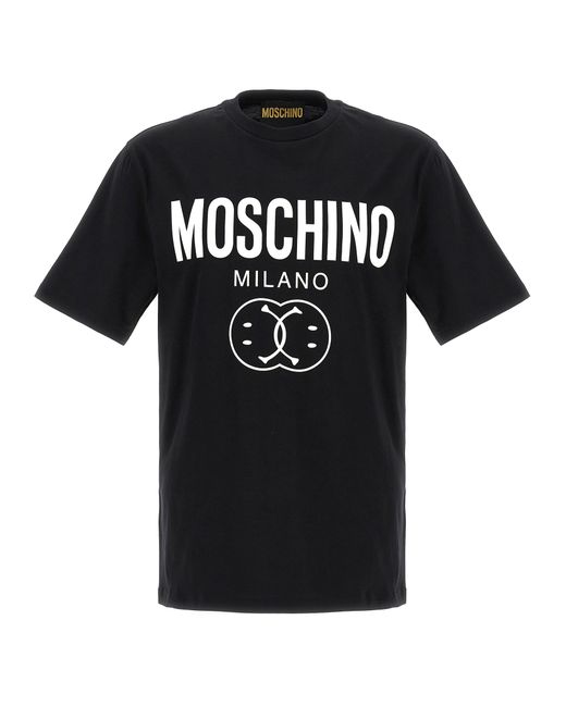 Moschino -Double Smile T Shirt Bianco/Nero-