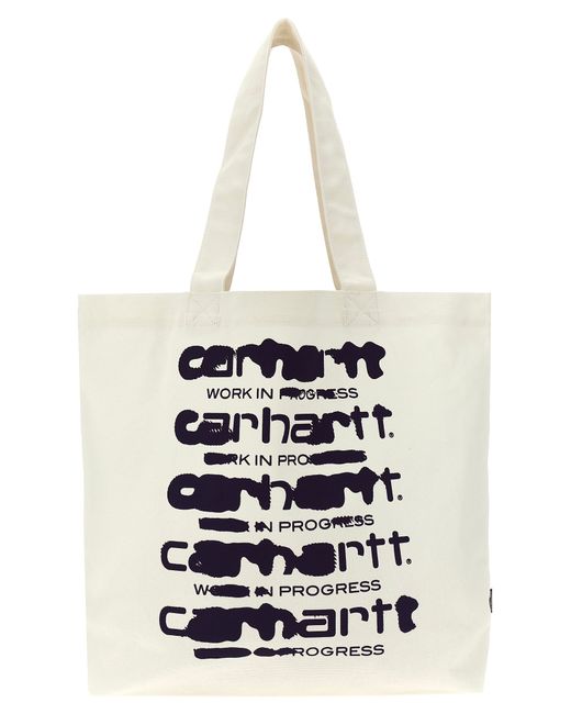 Carhartt Wip -Logo Shopping Bag Tote Bianco-
