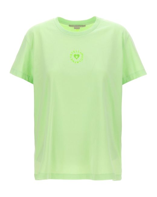 Stella McCartney -Iconic Mini Heart T Shirt Verde-