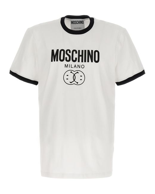 Moschino -Double Smile T Shirt Bianco/Nero-