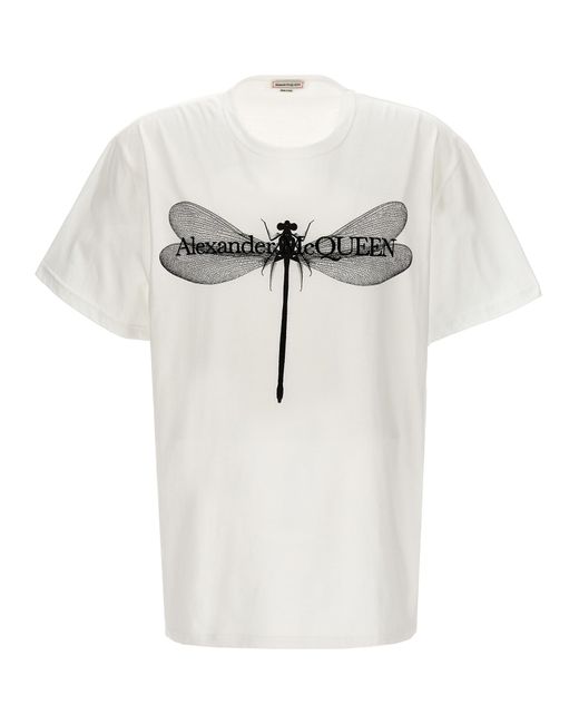 Alexander McQueen -Logo T Shirt Bianco/Nero-
