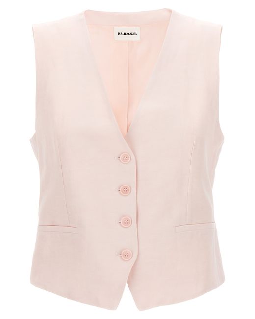 P.A.R.O.S.H. P. A.R. O.. H.-Single-Breasted Vest Gilet Rosa-