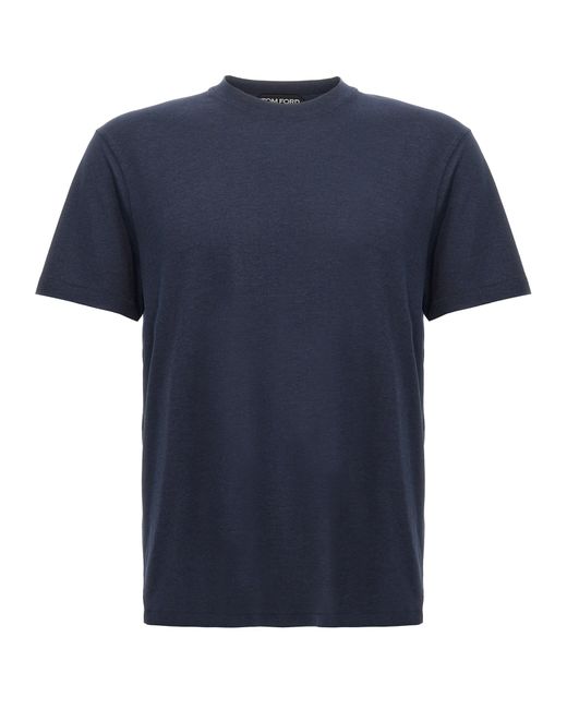 Tom Ford -Cotton Lyocell T Shirt Blu-
