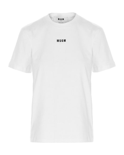 Msgm -Logo T Shirt Bianco-