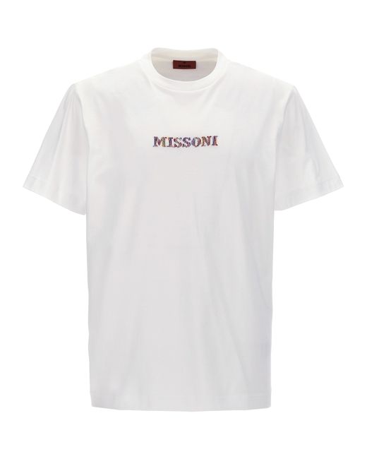 Missoni -Logo Embroidery T Shirt Bianco-