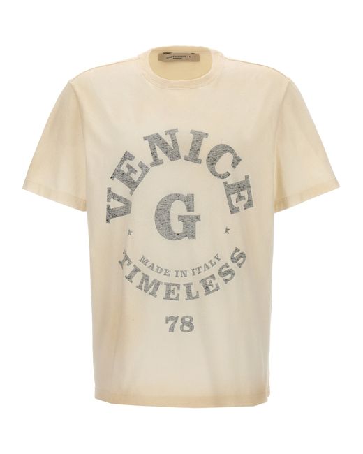 Golden Goose -Logo Print T Shirt Bianco/Nero-