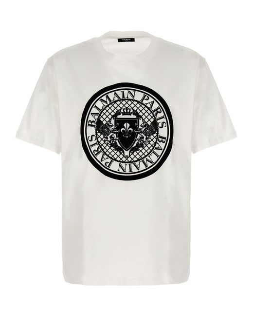 Balmain -Coin T Shirt Bianco/Nero-