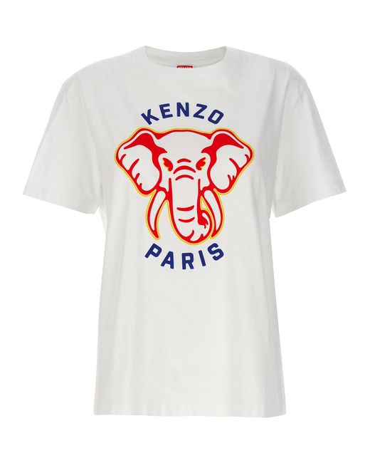 Kenzo Elephant T Shirt Bianco-