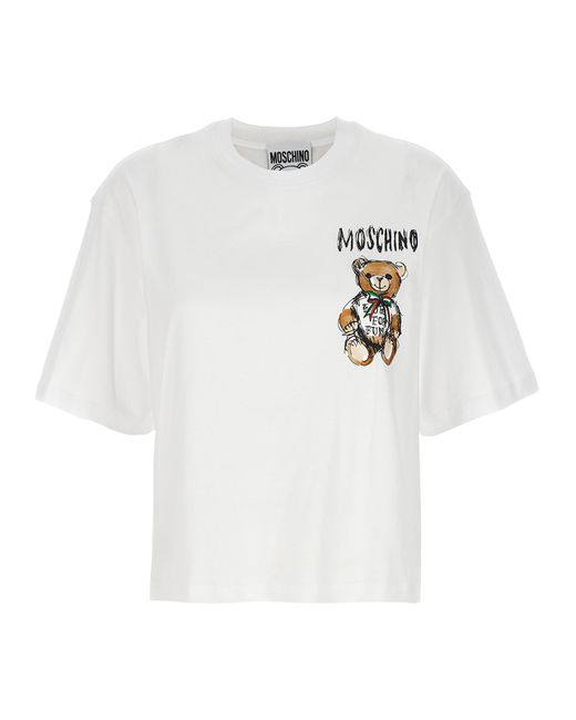 Moschino -Teddy Bear T Shirt Bianco-
