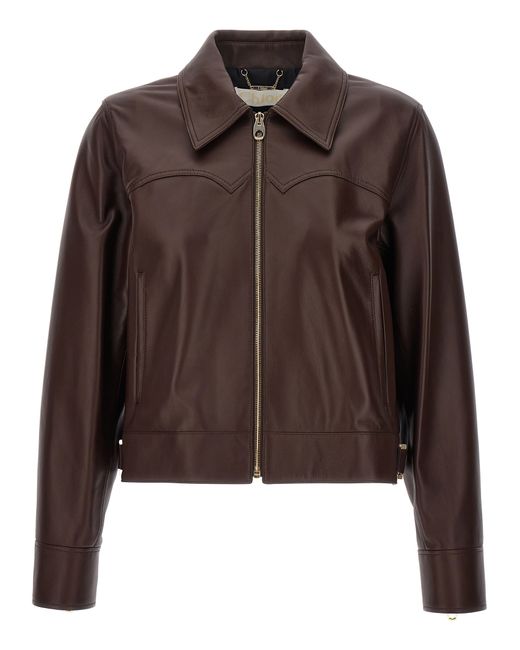 Chloé -Leather Jacket Giacche Marrone-