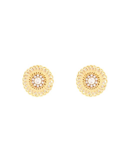 Alessandra Rich -Spiral Earrings With Crystals-