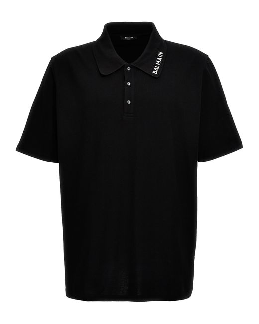 Balmain -Logo Shirt Polo Nero-