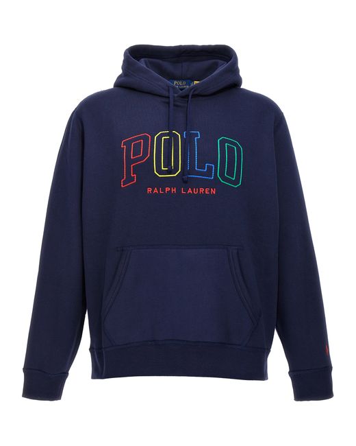 Polo Ralph Lauren -Logo Hoodie Felpe Blu-