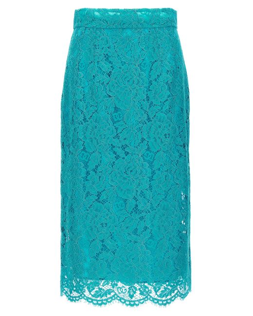 Dolce & Gabbana -Lace Skirt Gonne Celeste-