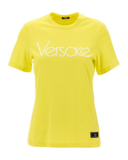 Versace -Logo Embroidery T Shirt Giallo-