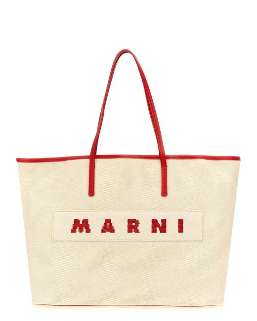 Marni -Logo Canvas Shopping Bag Tote