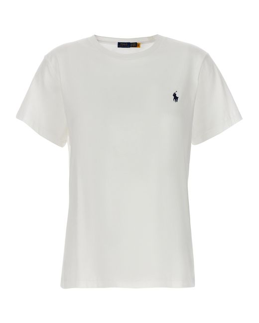Polo Ralph Lauren -Logo Embroidery T Shirt Bianco-
