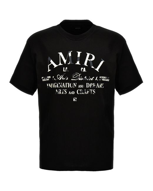 Amiri -Distressed Arts District T Shirt Nero-