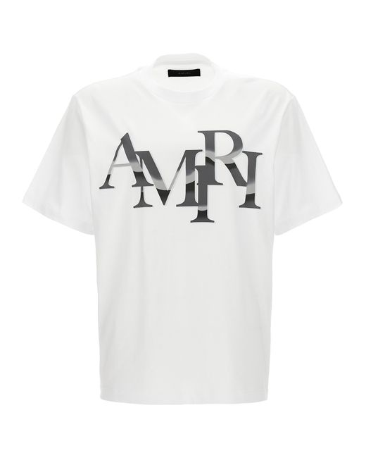 Amiri -Staggered Chrome T Shirt Bianco-