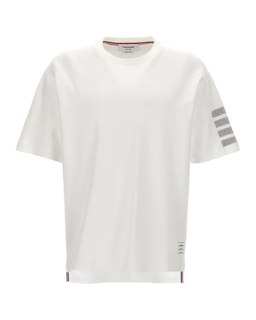 Thom Browne Bar T Shirt Bianco-