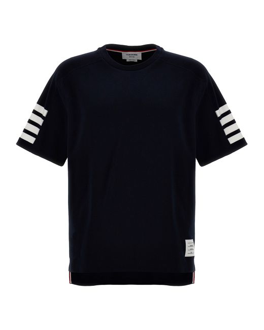 Thom Browne Bar T Shirt Blu-