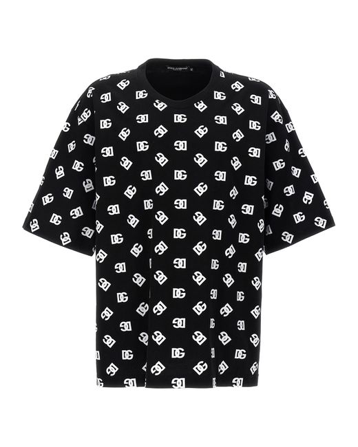Dolce & Gabbana -Logo Print T Shirt Bianco/Nero-