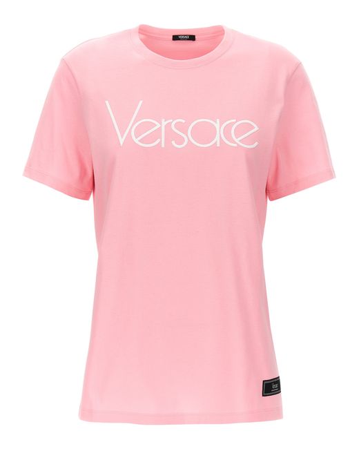 Versace -Logo Embroidery T Shirt Rosa-