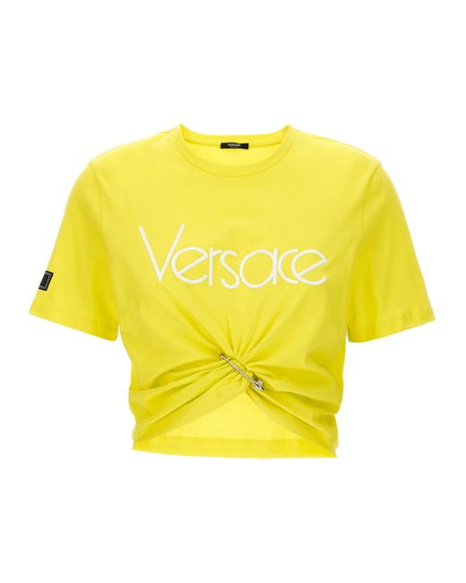 Versace -Logo Crop T Shirt Giallo-