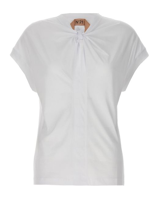 N.21 -Knot Detail T Shirt Bianco-