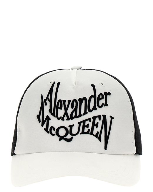 Alexander McQueen -Warped Logo Cappelli Bianco/Nero-