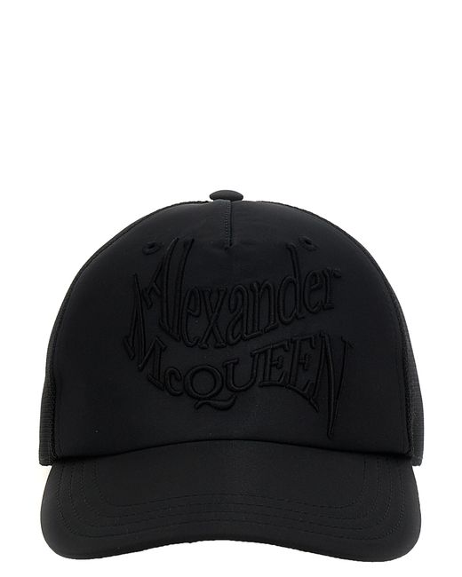 Alexander McQueen -Warped Logo Cappelli Nero-