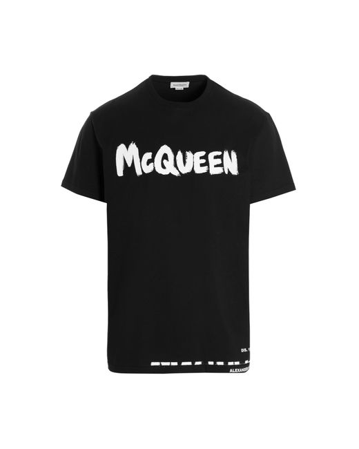 Alexander McQueen -Logo T Shirt Bianco/Nero-