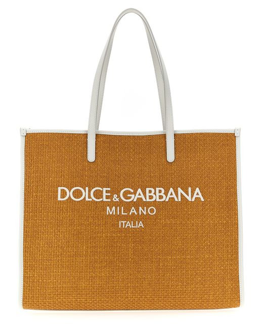 Dolce & Gabbana -Large Shopping Bag With Logo Embroidery Tote