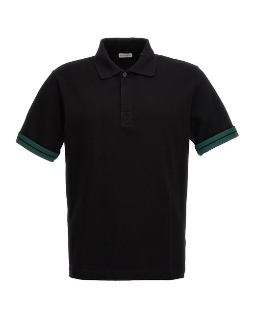 Burberry -Sleeve-Turn-Up Polo Shirt T Nero-
