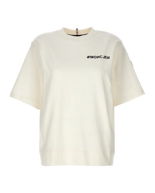 Moncler Grenoble -Logo Print T Shirt Bianco-