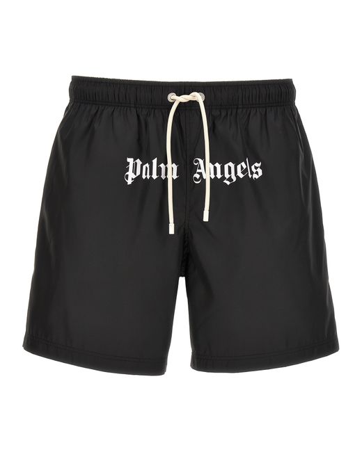 Palm Angels -Classic Logo Beachwear Bianco/Nero-