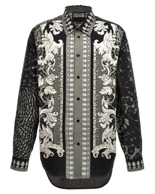 Versace Jeans Couture -Printed Shirt Camicie Bianco/Nero-