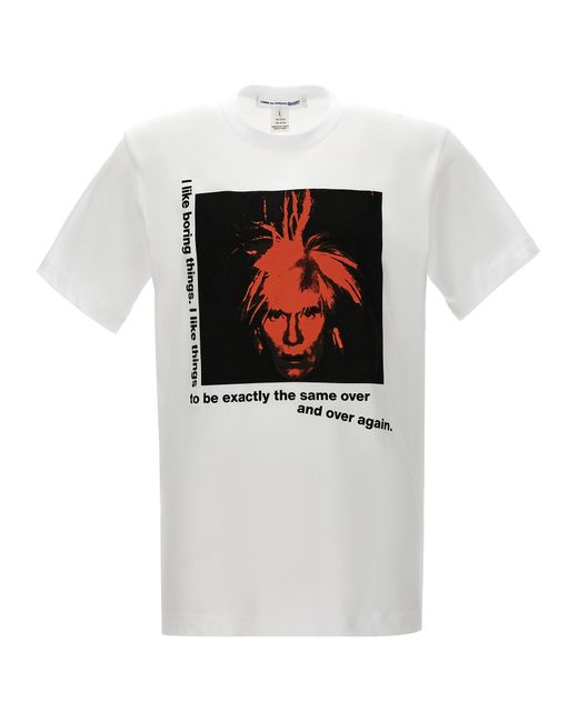 Comme Des Garçons -Andy Warhol T Shirt Bianco-