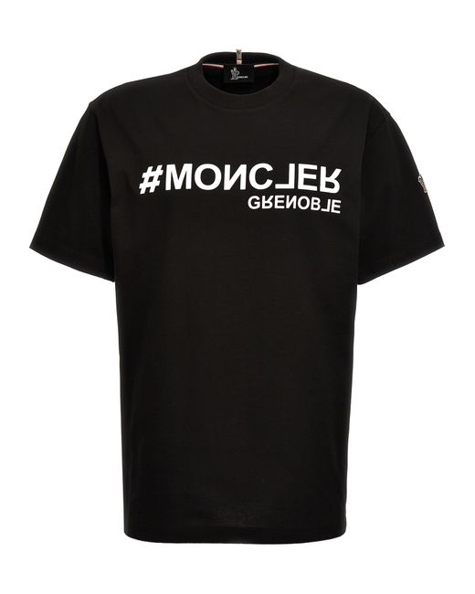Moncler Grenoble -Embossed Logo T Shirt Nero-