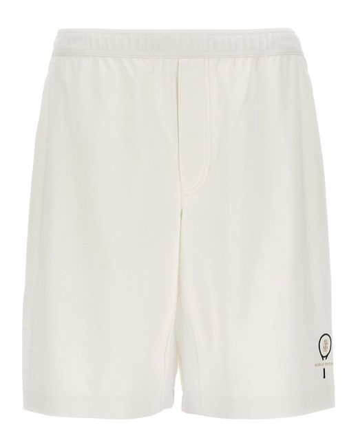 Brunello Cucinelli -Embroidered Logo Bermuda Shorts Short Bianco-