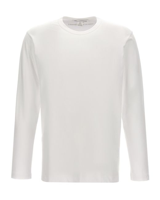 Comme Des Garçons -Logo Print T Shirt Bianco-