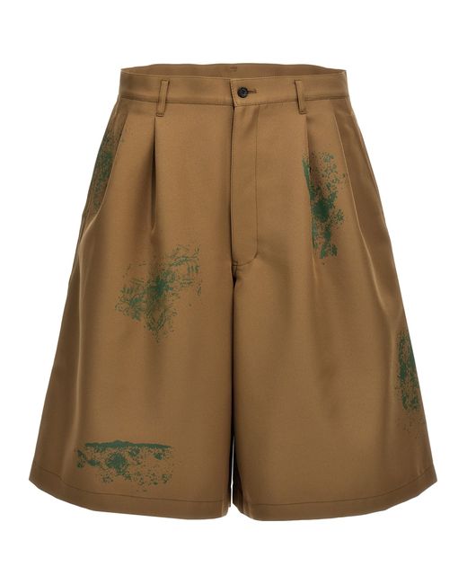 Comme Des Garçons -Patent Leather Print Bermuda Shorts Short Marrone-