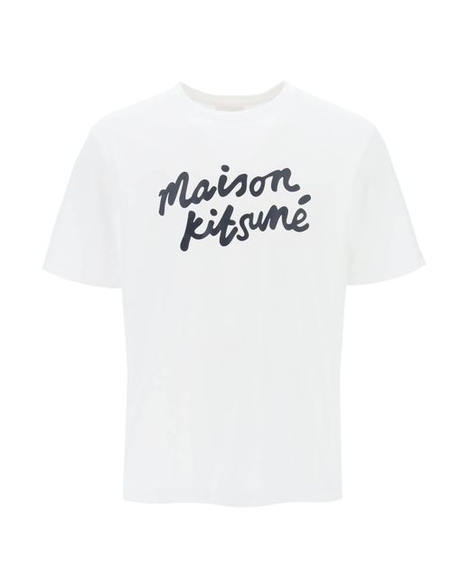 Maison Kitsuné -T Shirt Con Logo Handwriting-