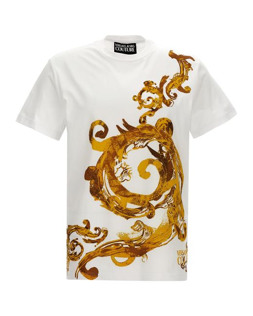 Versace Jeans Couture -Baroque T Shirt Bianco-