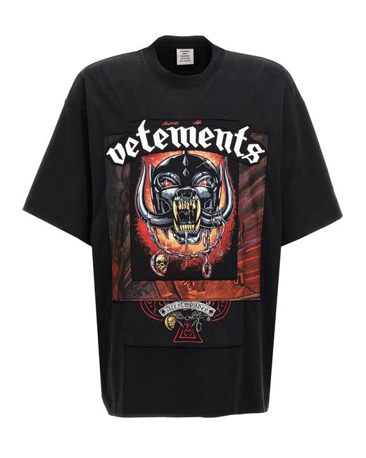 Vetements -Motorhead Patched T Shirt Nero-