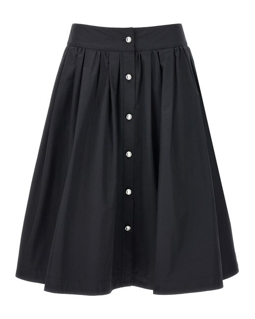 Moschino -Jewel Button Nylon Blend Skirt Gonne Nero-