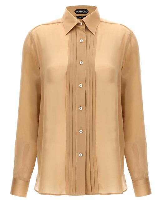 Tom Ford -Pleated Plastron Shirt Camicie