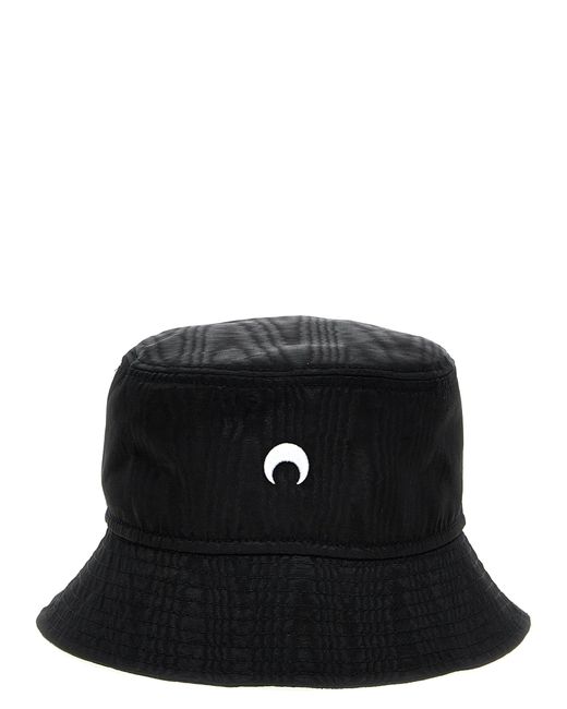 Marine Serre -Logo Embroidery Bucket Hat Cappelli Nero-