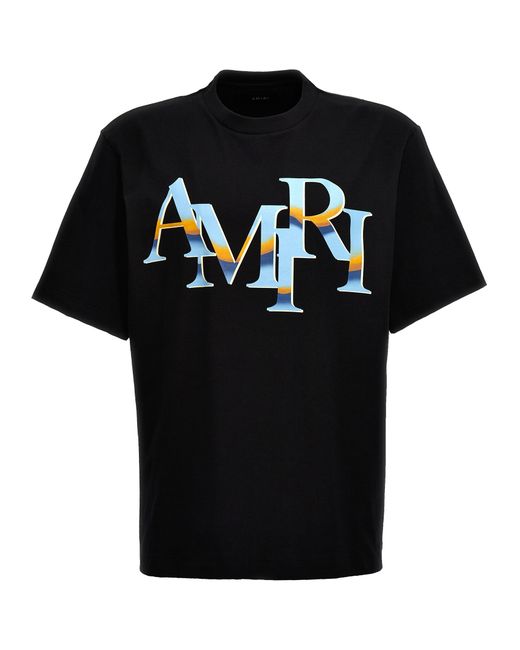 Amiri -Staggered Chrome T Shirt Nero-